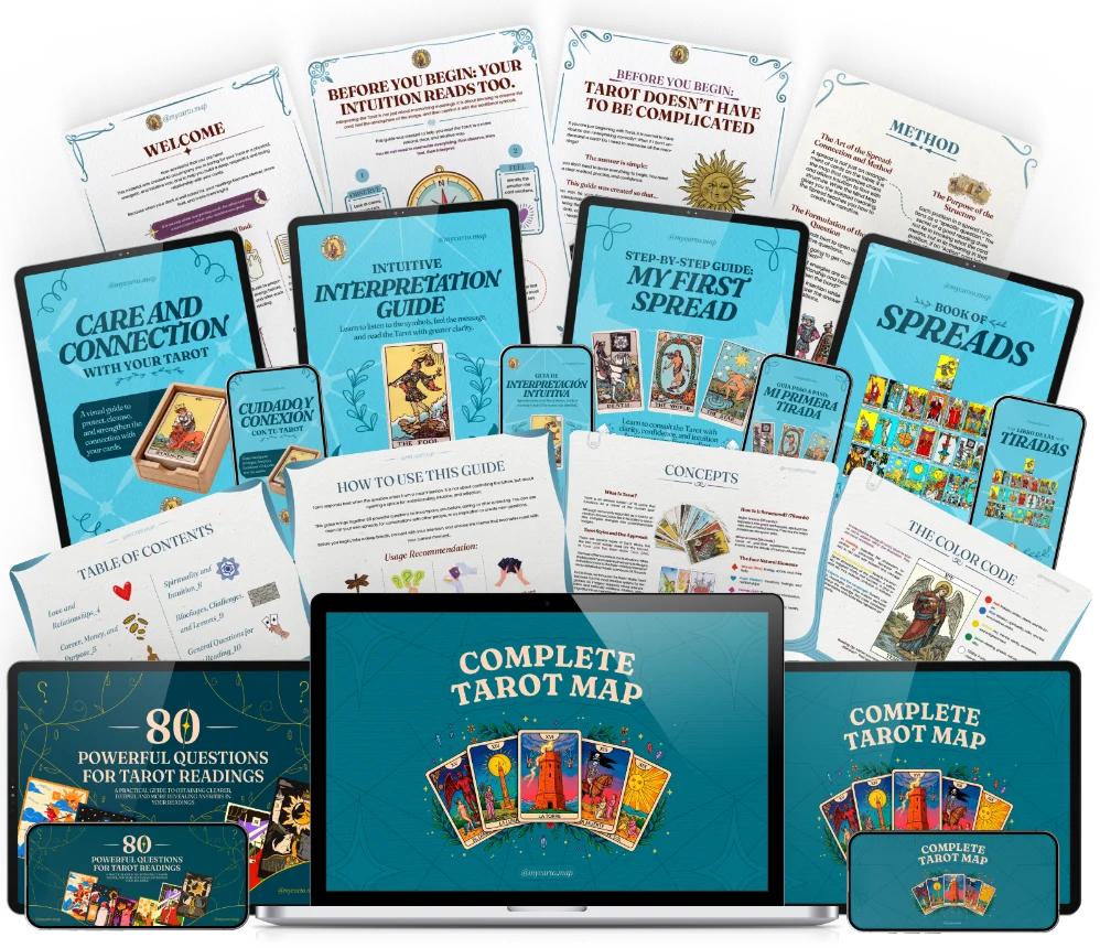 The Complete Tarot Map — tablet with fanned-out pages